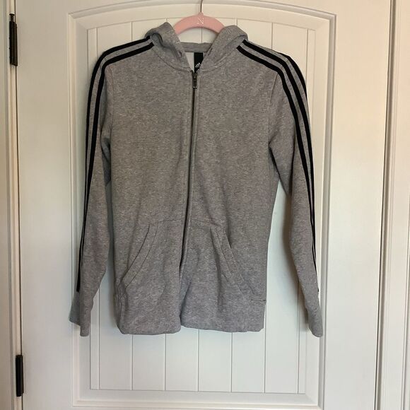 Adidas Gray Zip Up Hoodie 🧢 - Picture 1 of 4